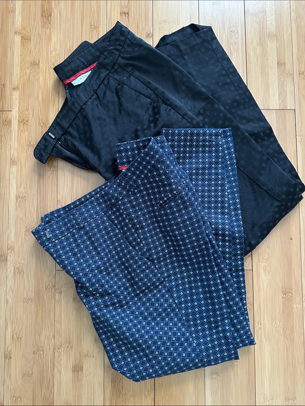 Kenar Navy and black Patterned Chinos dress pants (capri)